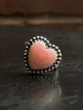 Pink Conch Heart Ring Size 6 | 925 Sterling Silver E746