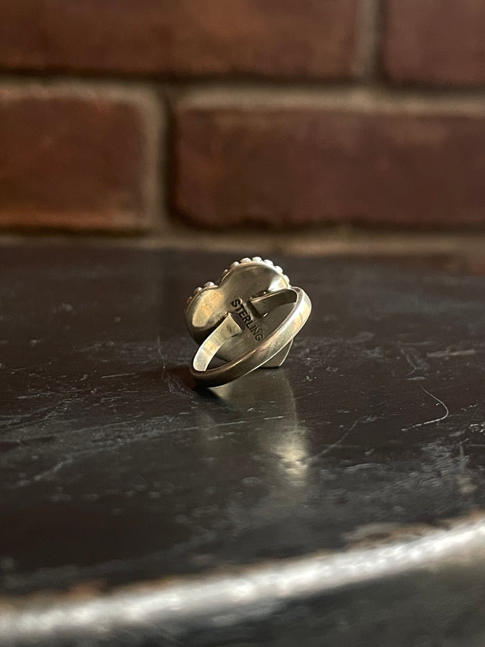 Pink Conch Heart Ring Size 6 | 925 Sterling Silver E746