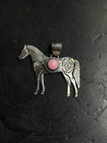 Pink Conch Horse Pendant | 925 Sterling Silver E266
