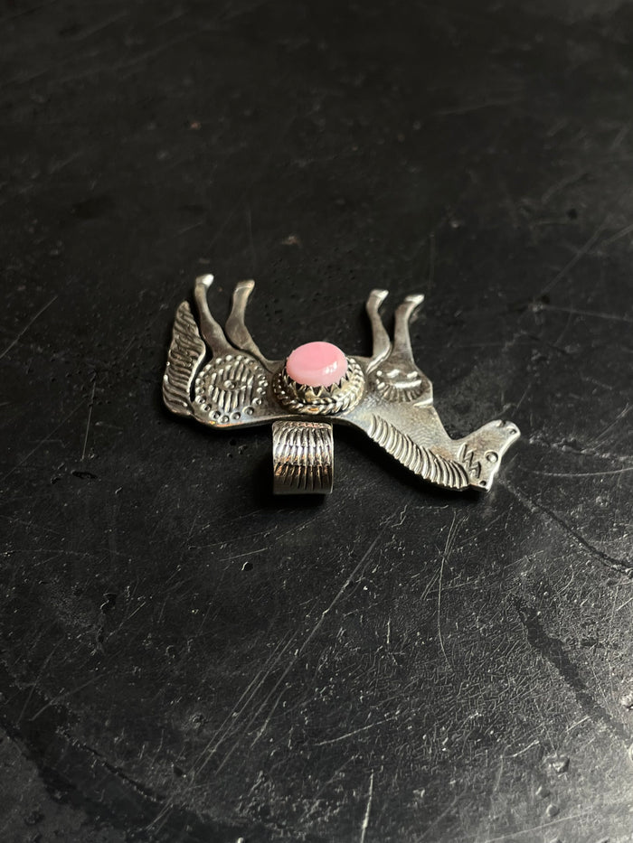 Pink Conch Horse Pendant | 925 Sterling Silver E266