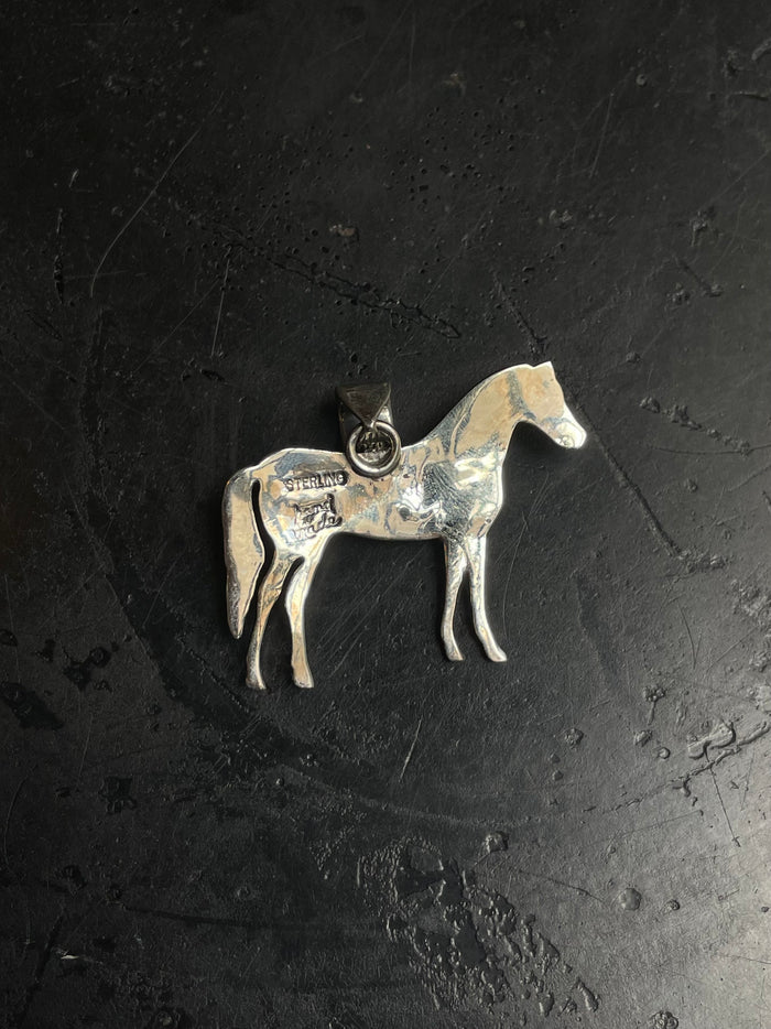 Pink Conch Horse Pendant | 925 Sterling Silver E266