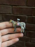 Pink Conch Horse Pendant | Sterling Silver 925 C774