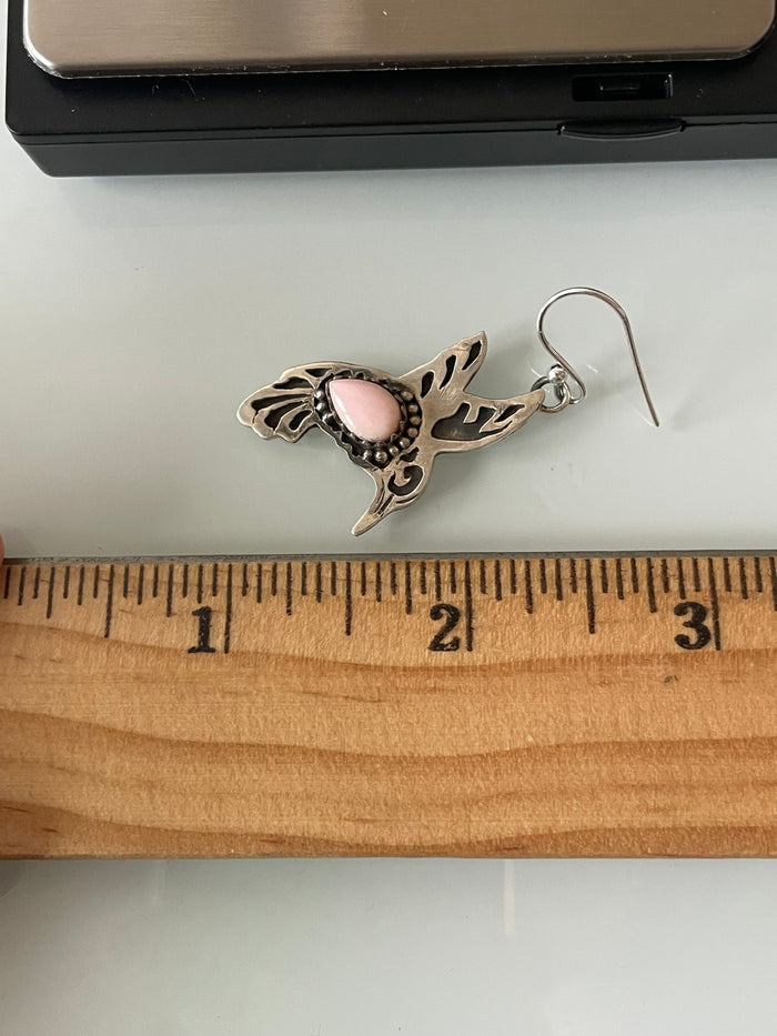 Pink Conch Hummingbird Earrings | Hook Sterling Silver E675