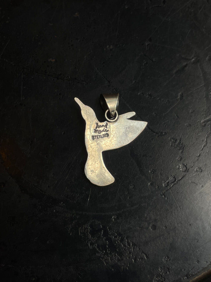 Pink Conch Hummingbird Pendant | 925 Sterling Silver E272