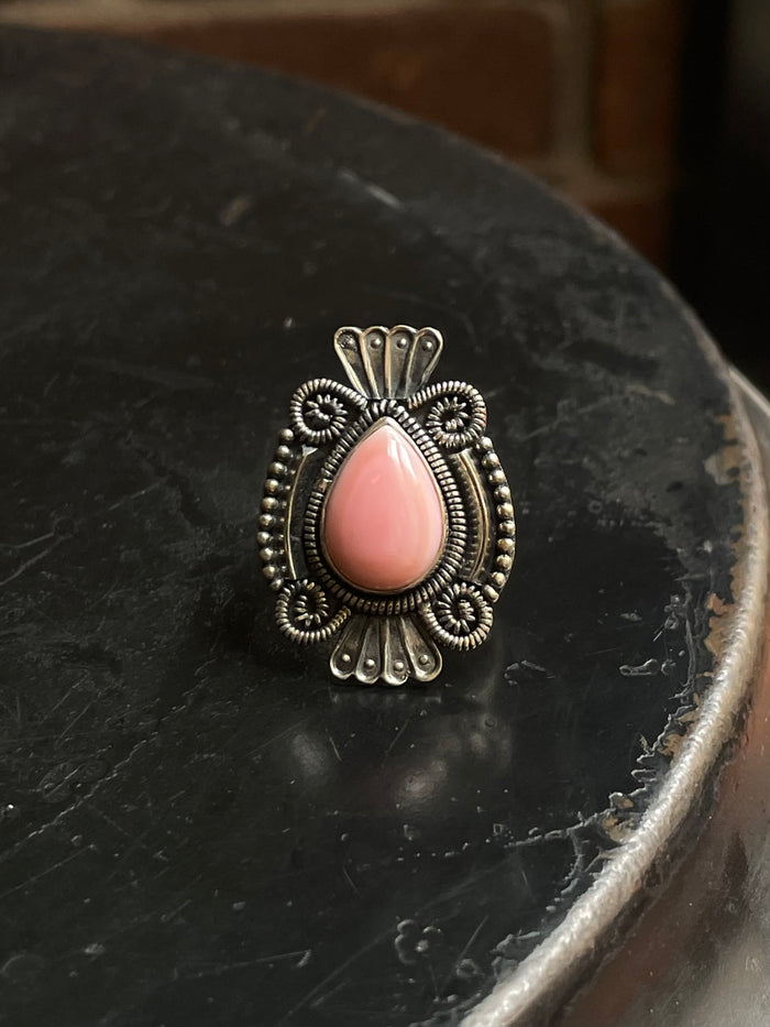 Pink Conch Ring | 925 Sterling Silver | Size 6.25 E290