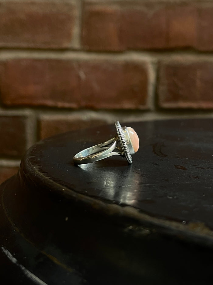 Pink Conch Ring Size 6 | 925 Sterling Silver E752