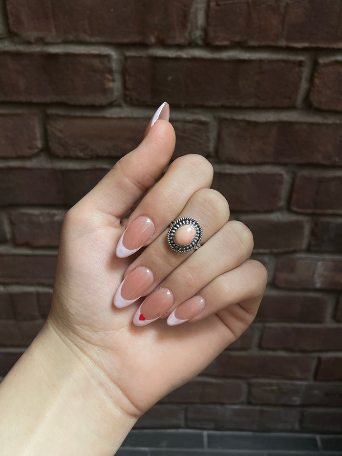 Pink Conch Ring Size 6 | 925 Sterling Silver E752