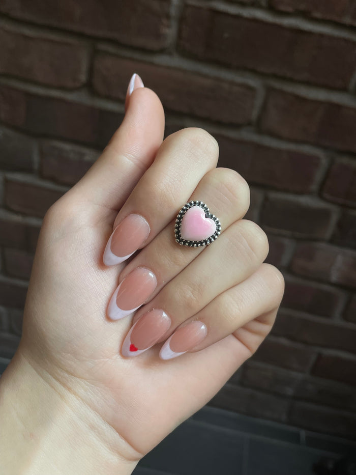 Pink Conch Ring Size 7 | 925 Sterling Silver E749