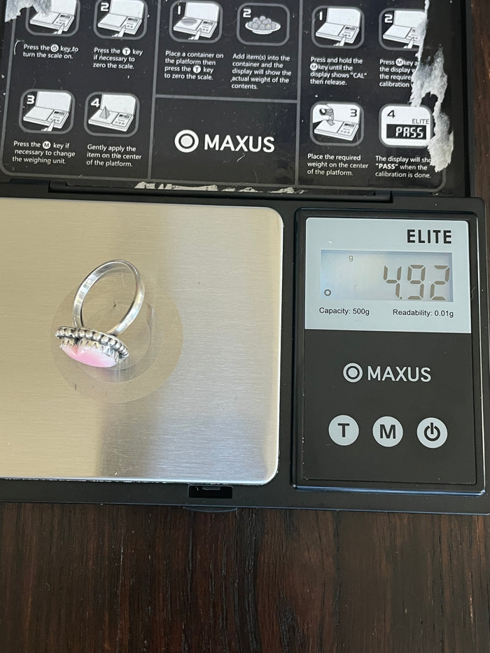 Pink Conch Ring Size 7 | 925 Sterling Silver E749