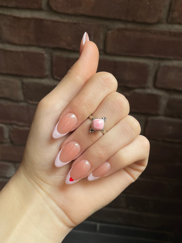 Pink Conch Ring Size 7 | 925 Sterling Silver E762