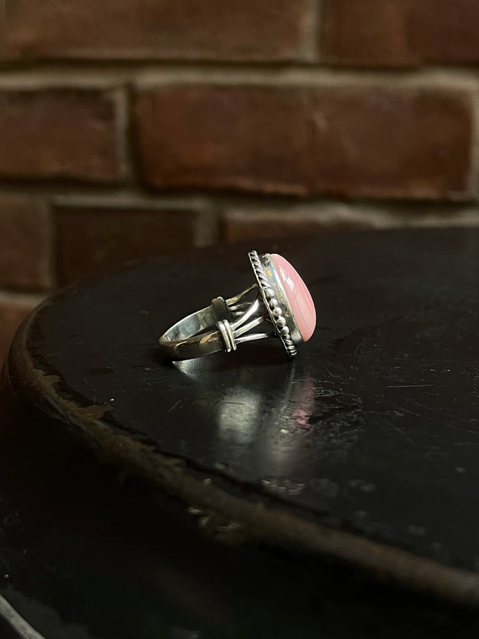 Pink Conch Ring Size 8 | 925 Sterling Silver E747
