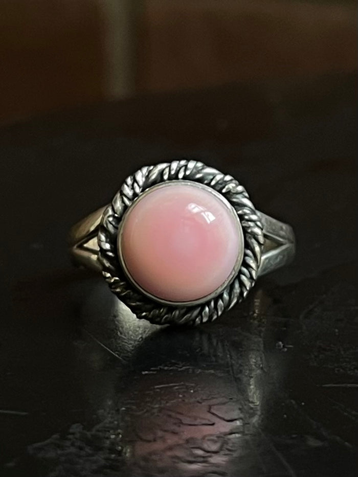 Pink Conch Ring Size 8.75 | 925 Sterling Silver E748