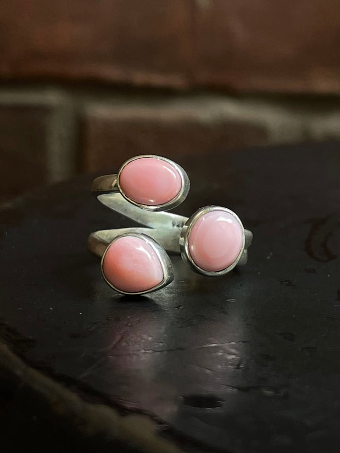Pink Conch Ring Size 9 | 925 Sterling Silver E750