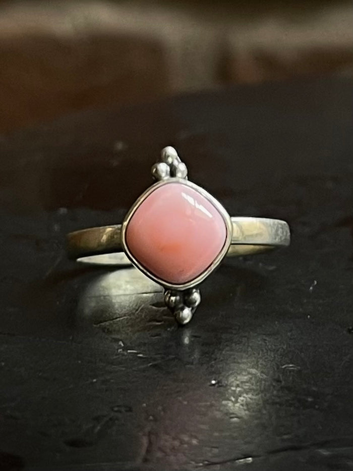 Pink Conch Ring Size 9 | 925 Sterling Silver E751