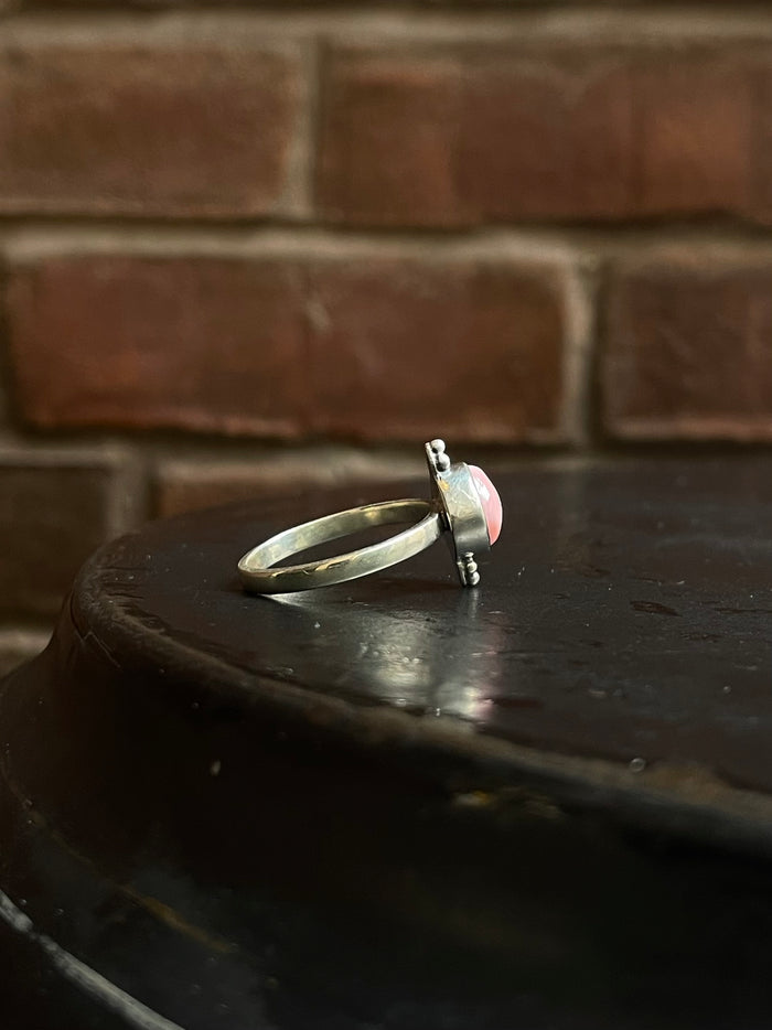 Pink Conch Ring Size 9 | 925 Sterling Silver E751