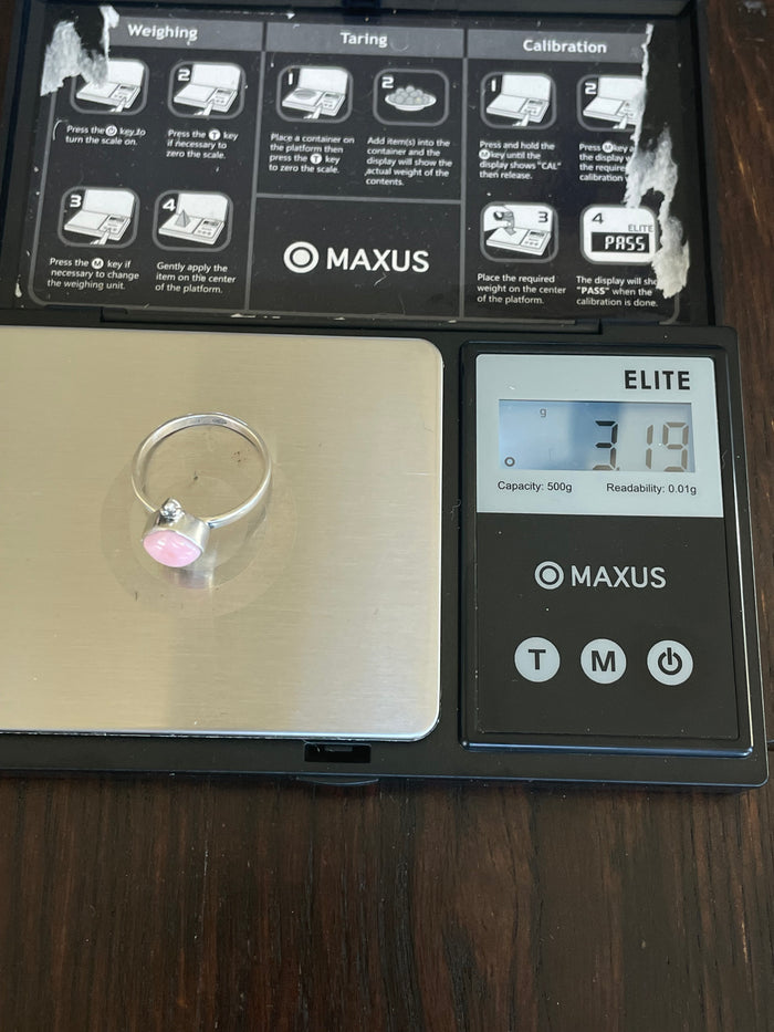 Pink Conch Ring Size 9 | 925 Sterling Silver E751