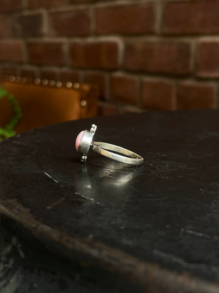 Pink Conch Ring Size 9 | 925 Sterling Silver E761