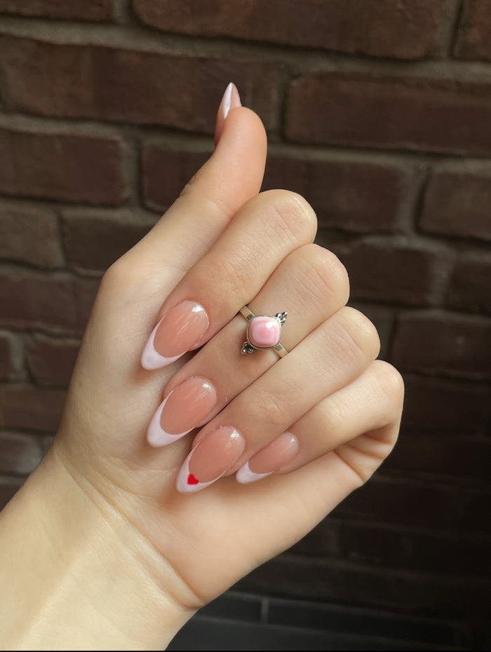 Pink Conch Ring Size 9 | 925 Sterling Silver E761