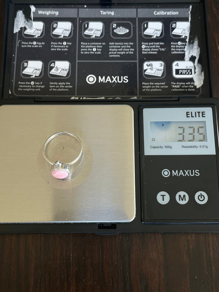 Pink Conch Ring Size 9 | 925 Sterling Silver E761