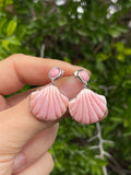 Pink Conch Shell Dangle Earrings | 925 Sterling Silver B617
