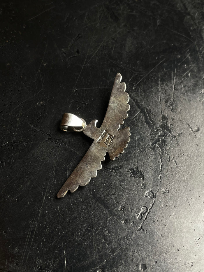 Pink Conch Thunderbird Pendant | 925 Sterling Silver C959