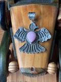 Pink Conch Thunderbird Pendant | Sterling Silver Southwest