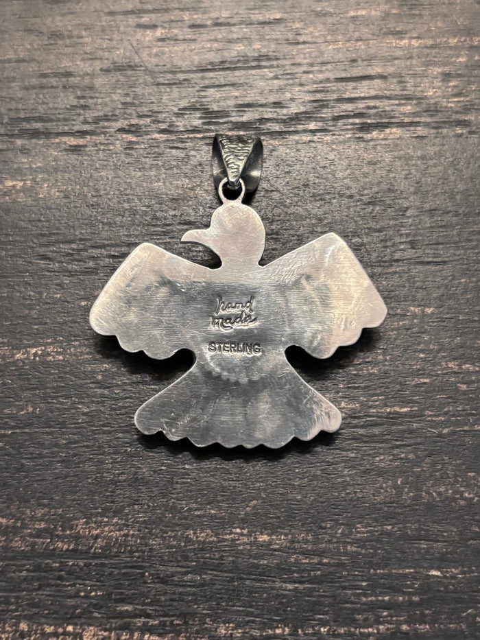 Pink Conch Thunderbird Pendant | Sterling Silver Southwest