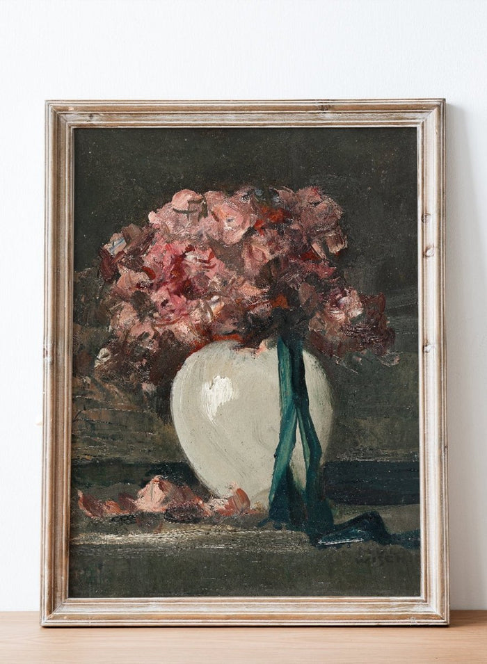 "Pink Flowers in a White Vase" Art Print_Sugar & Canvas_Anton Müller