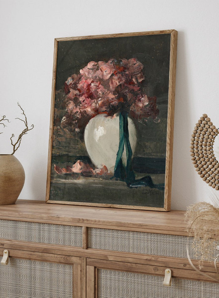 "Pink Flowers in a White Vase" Art Print_Sugar & Canvas_Anton Müller