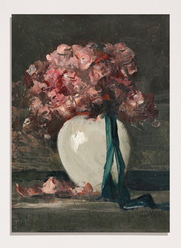 "Pink Flowers in a White Vase" Art Print_Sugar & Canvas_Anton Müller