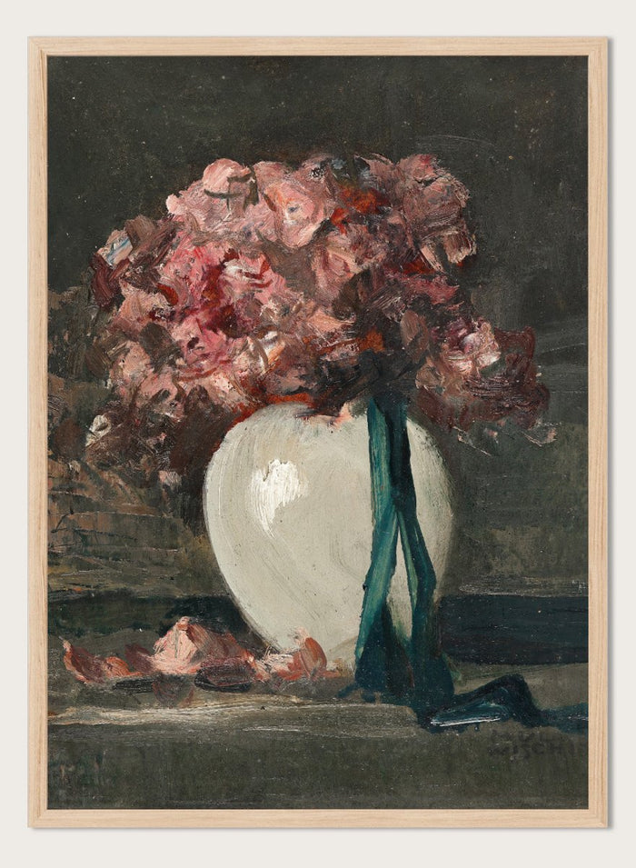 "Pink Flowers in a White Vase" Art Print_Sugar & Canvas_Anton Müller
