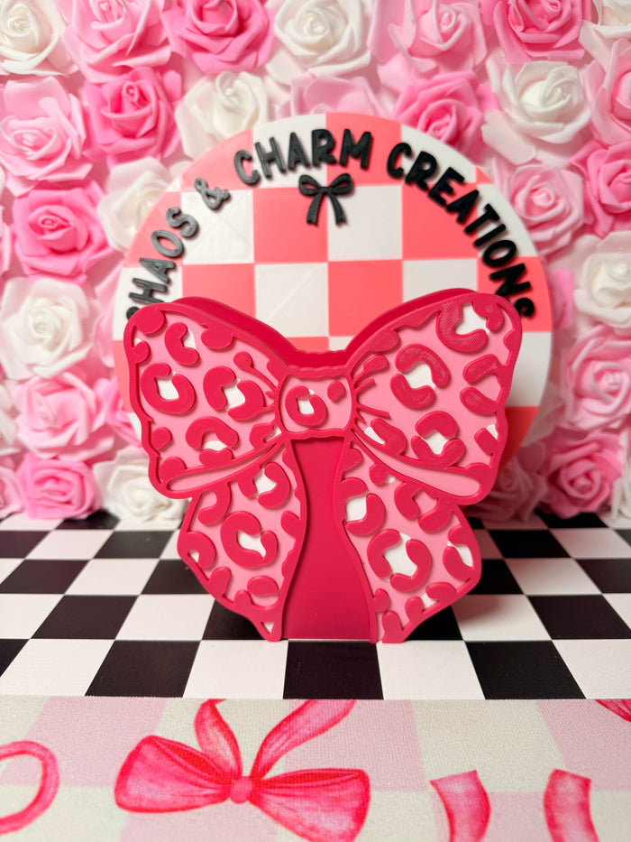 PINK Leopard pen holder