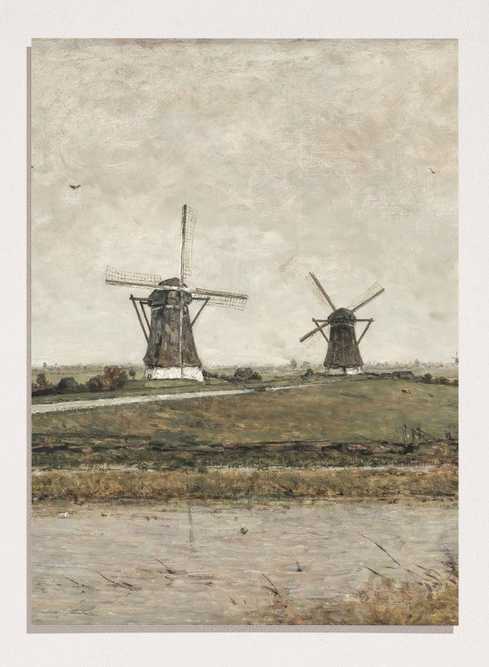 "Polder with Mills near Overschie" Art Print_Sugar & Canvas_Paul Gabriël