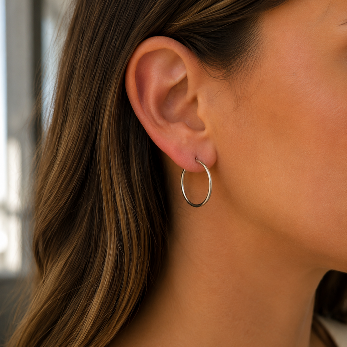 Polished Sterling Silver Hoop Earrings