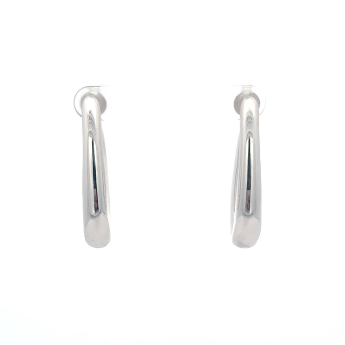Polished Sterling Silver Teardrop Hoop Earrings