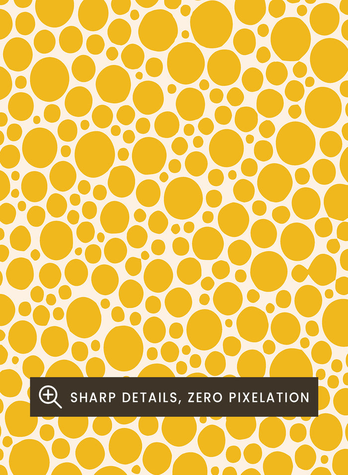 Inspired by Yayoi Kusama 草間彌生 Polka Dot Art, this exhibition Japanese poster art print showcases illustration of Yellow polka dots against beige background. Featuring abstract geometric infinity dots art, this Japani vintage exhibition poster by Yayoi Kusama is perfect for any boho, retro, minimalist, or Japani space.