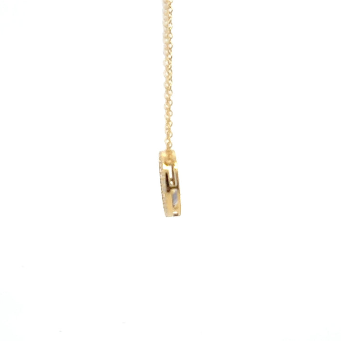 Purple Stone Halo Station Necklace
