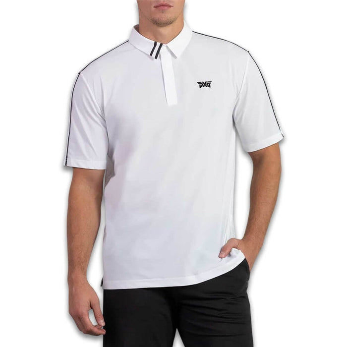 PXG Comfort Fit Fineline Golf Polo White - 26 Men