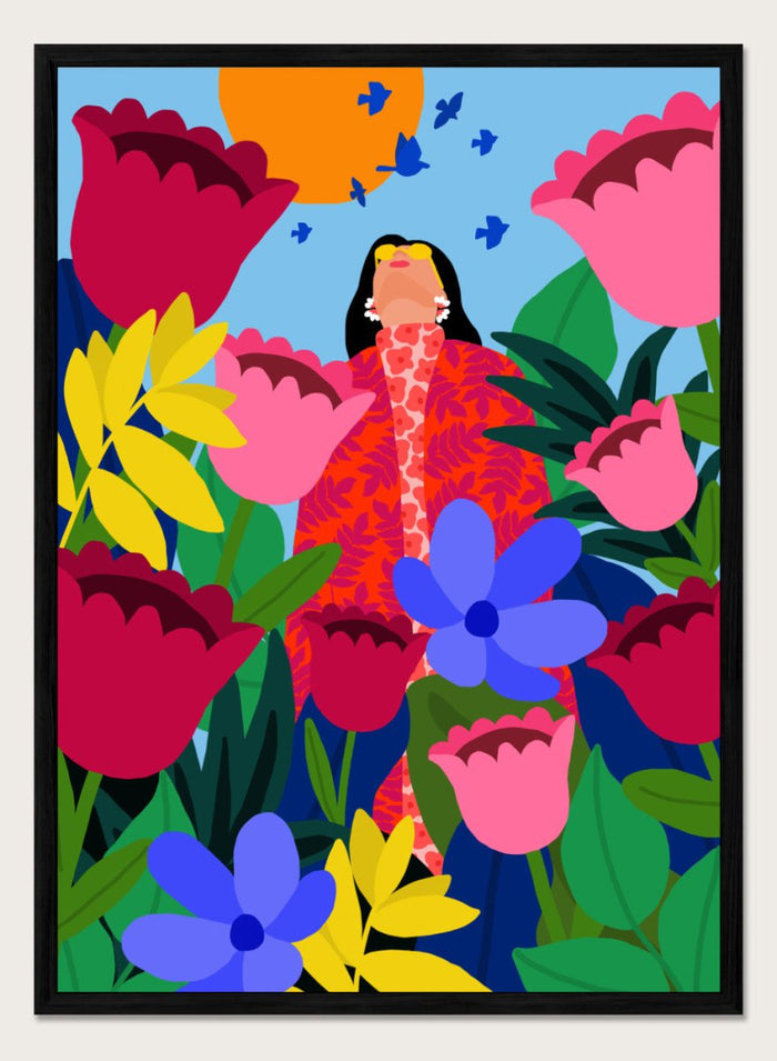 A4/8x12 inches (Framing Available) / Black Wood Frame