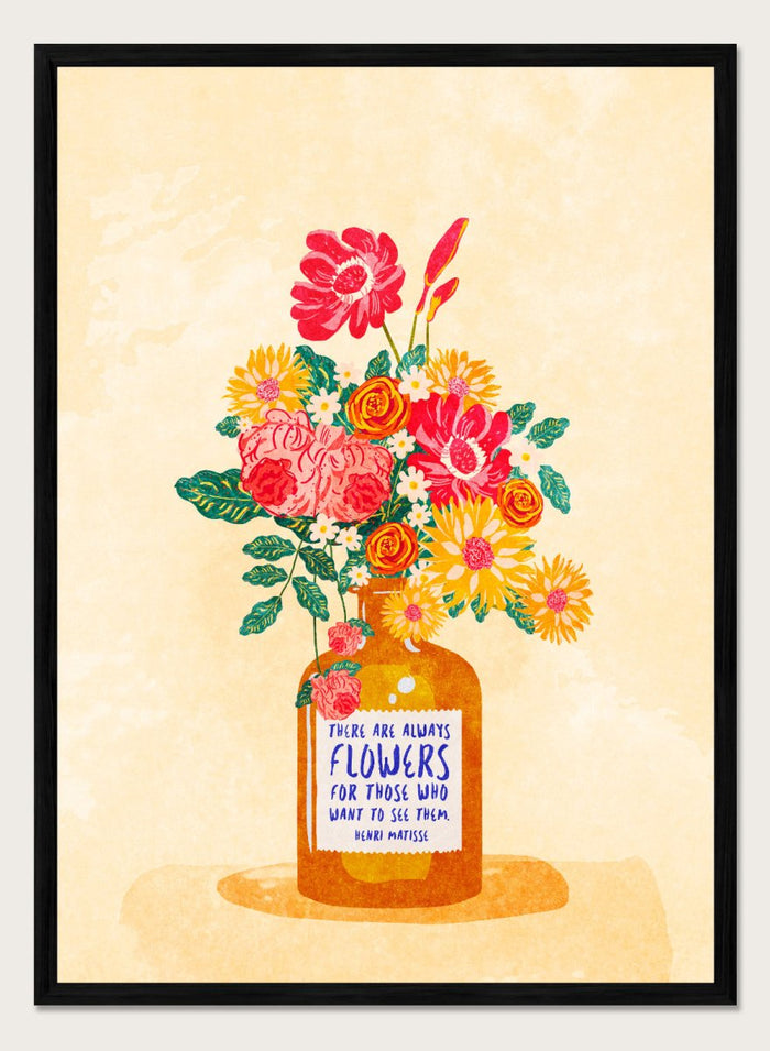 A4/8x12 inches (Framing Available) / Black Wood Frame