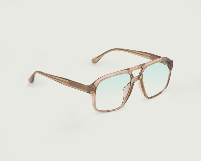 Sesame::Redford Anti-Radiation Glasses pilot BROWN recycled polyester front diagonal