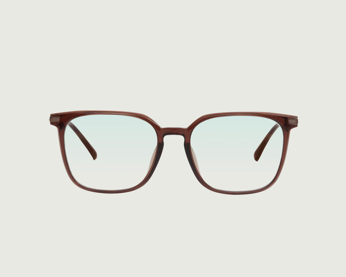 Whiskey::Reeves Anti-Radiation Glasses Square BROWN recycled polyester front