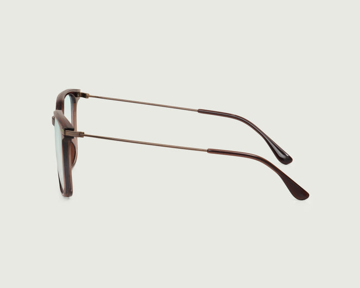 Whiskey::Reeves Anti-Radiation Glasses Square BROWN recycled polyester side
