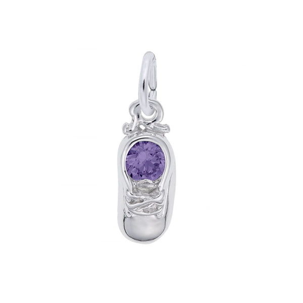 February Birth Month Baby Shoe Accent Charm