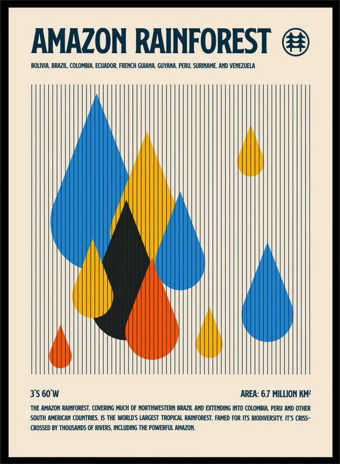 Retrodrome - Amazon Rainforest Rain Art Print_Sugar & Canvas_Retrodrome