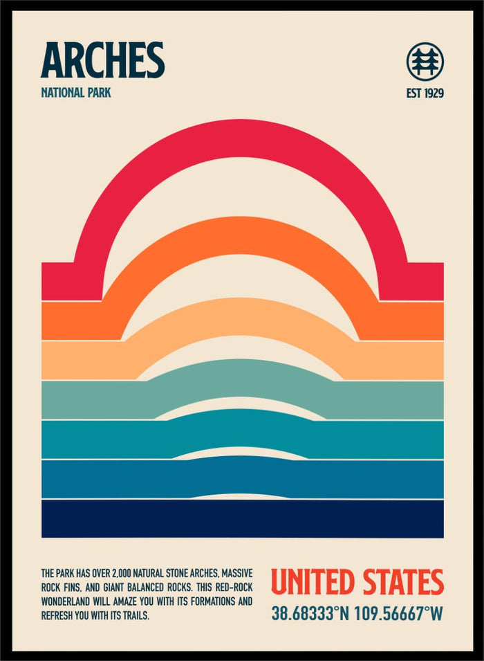Retrodrome - Arches Desert Stripes Art Print_Sugar & Canvas_Retrodrome