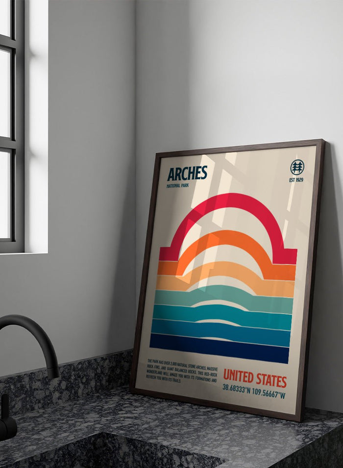 Retrodrome - Arches Desert Stripes Art Print_Sugar & Canvas_Retrodrome