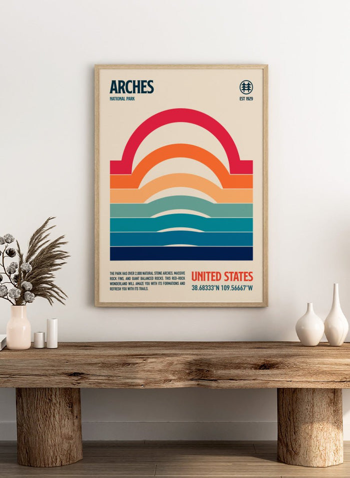 Retrodrome - Arches Desert Stripes Art Print_Sugar & Canvas_Retrodrome