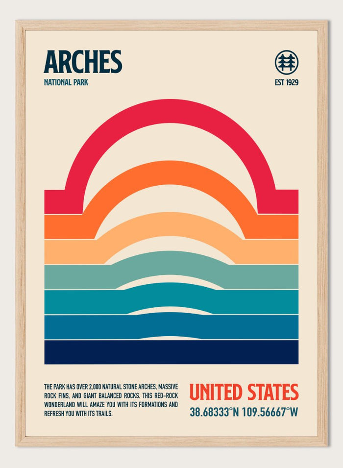 Retrodrome - Arches Desert Stripes Art Print_Sugar & Canvas_Retrodrome