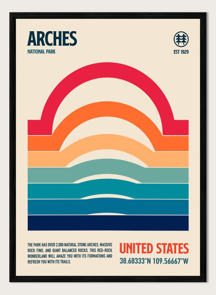 Retrodrome - Arches Desert Stripes Art Print_Sugar & Canvas_Retrodrome